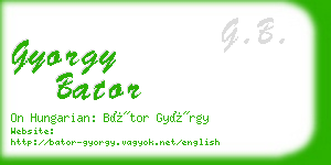 gyorgy bator business card